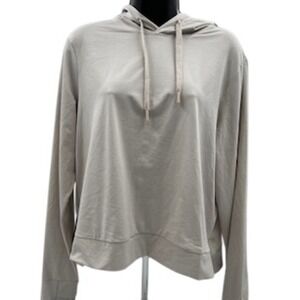 All In Motion Womens Soft Stretch Hoodie Heathered kahki L Activewear UPF 50+
